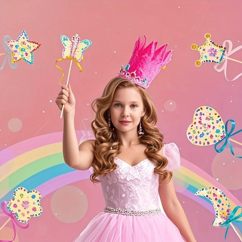 Top Quality Princess Magic Wand Craft Kit DIY Wooden Painting Art Supplies Unique Styles for Birthday Parties Handmade Craft Kit