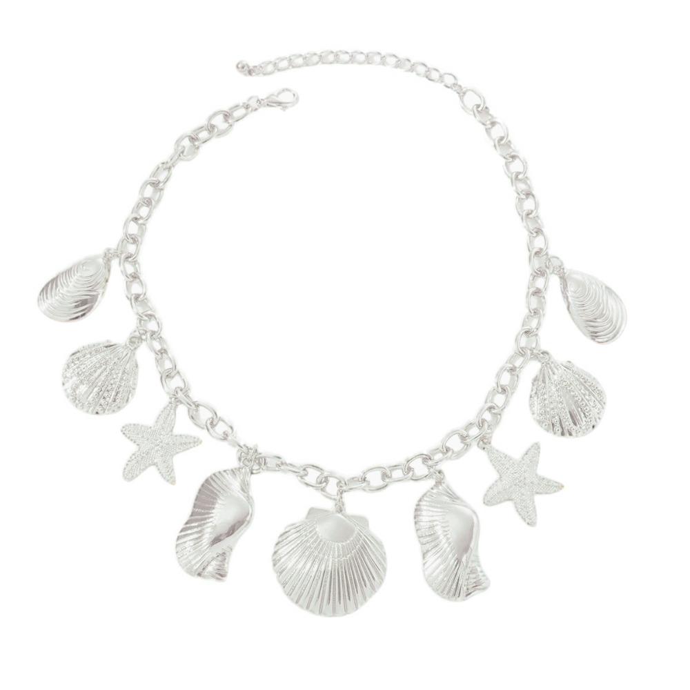 Beach Style Pearl Shell Necklace Elegant Exaggerate Metal Necklace Starfish Necklace Summer