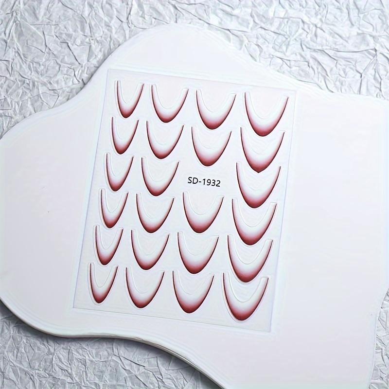 Nail Stickers - Self-Adhesive & Wave Nail Art Decals with Gradient Design, Irregular Shape Nail Decorations for DIY Manicures, Nail Accessories