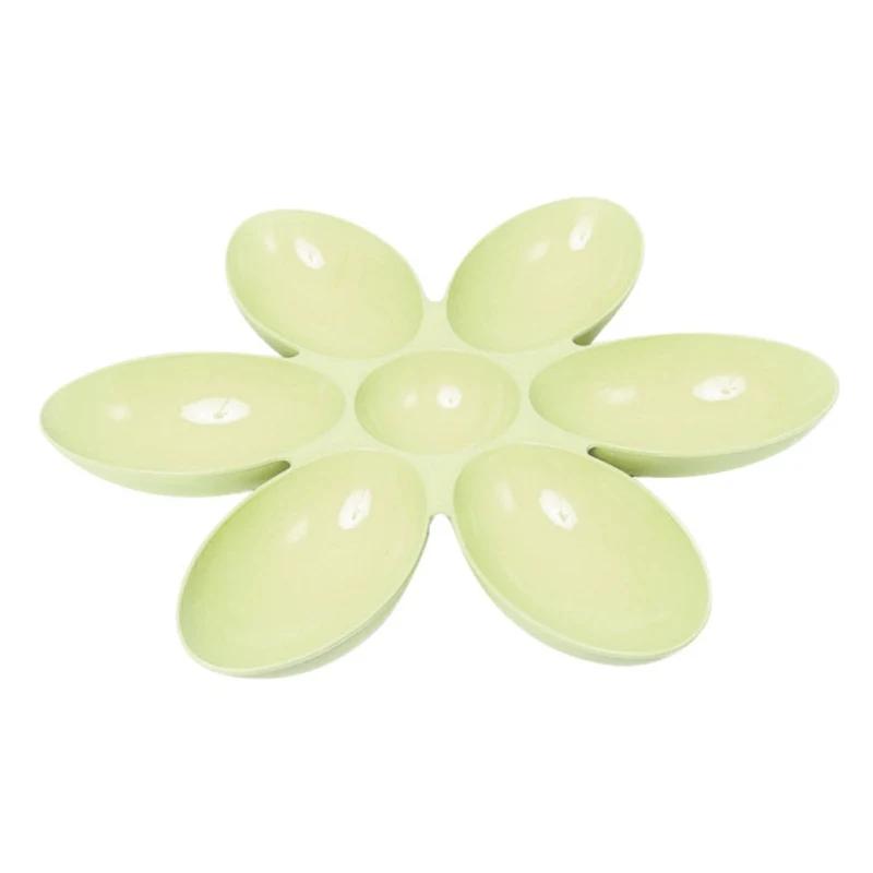 Creative Dining Utensils Petal Multi Grid Bowl Plastic Suitable for Families with Multiple Pets To Prevent Pets from Snatching