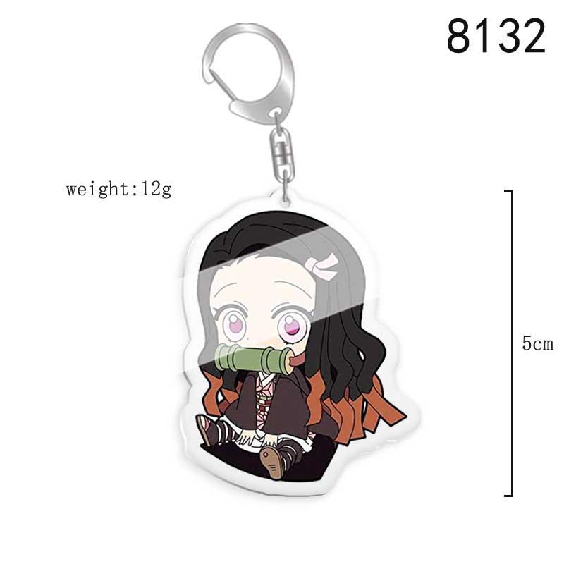 Клинок, рассекающий демонов Kimetsu No Yaiba Замок Бесконечности Акриловый Брелок Игуро Обанай Токито муичиро Фигурка Модель Действия Игрушки Премиальное Качество