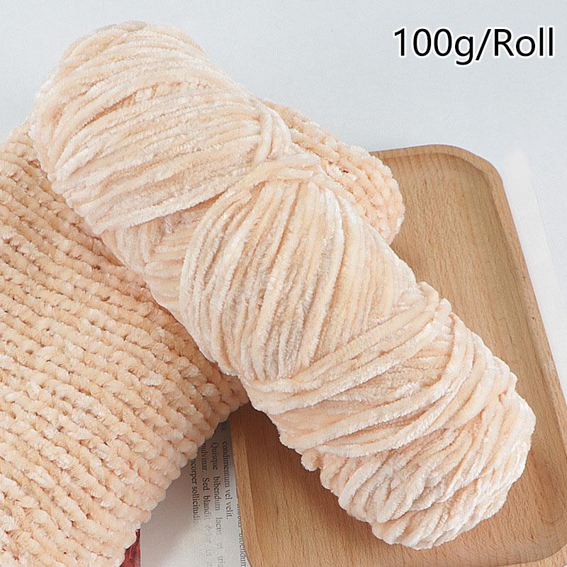 100g/roll DIY Velvet Yarn Polyester Chenille Yarn Crochet Yarn Baby Plush Yarn For Knitted Sweater