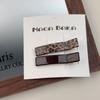 Coffee leopard print hairpin side clip side bangs clip temperament love duck bill clip female word hairpin hair accessories