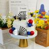 Spider Theme Cake Decor Glitter Spider Birthday Toppers Star Red Silver Blue Balls Cupcake Topper for Boys Men Baby Shower Party