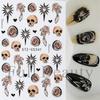 New Nail Art Stickers Halloween Funny Fun Cute Ghost Little Red Flower Adhesive Nail Art Stickers
