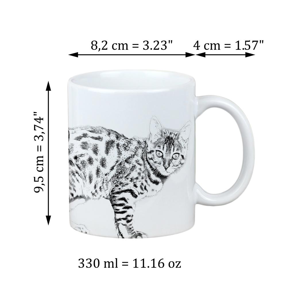 Bengal - cup with a cat, cute cup with graphics, a gift with your photo from the Art-Dog brand