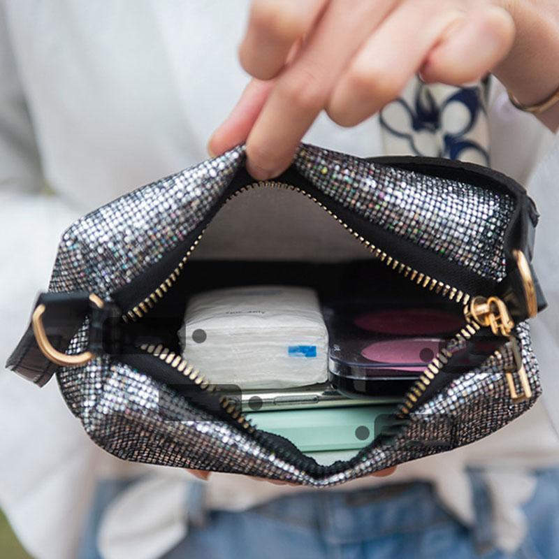 IELGY Портативная модная сумка-подушка с цепочкой и блестками, сумка через плечо, большая вместимость, легкая повседневная сумка
