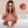 LOUIS FERRE Средняя часть, длинные натуральные волнистые парики из синтетических волос, косплей, розовые парики с омбре для черно-белых женщин, термостойкие парики