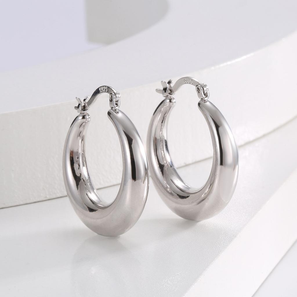 Ретро металлические геометрические серьги INS нишевый дизайн текстура ушная пряжка легкая роскошь холодная простая ушная пряжка