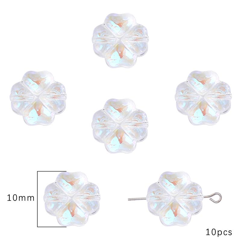 20 шт./пакет 10 мм стеклянные бусины в виде цветов, очаровательные бусины-разделители для серег, ожерелья, изготовления ювелирных изделий своими руками