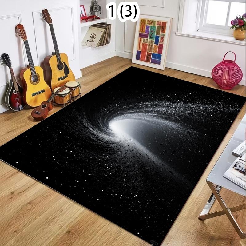 Galaxy Swirl Carpet Starry Sky 2D Visual Area Rug Soft Floor Mat for Living Room Bedroom Aesthetic Home Decor Large Carpet