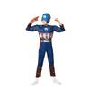 Children'S Halloween Costume Marvel Hero Boy Muscle Captain America One-Piece Cos Cosplay Uniform