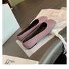 Fashion Women Fashion Classic Soft Genuine PU Leather Ballet Flats Shoes Elegant Basic Square Toe Spring Summer Office Loafers Mules