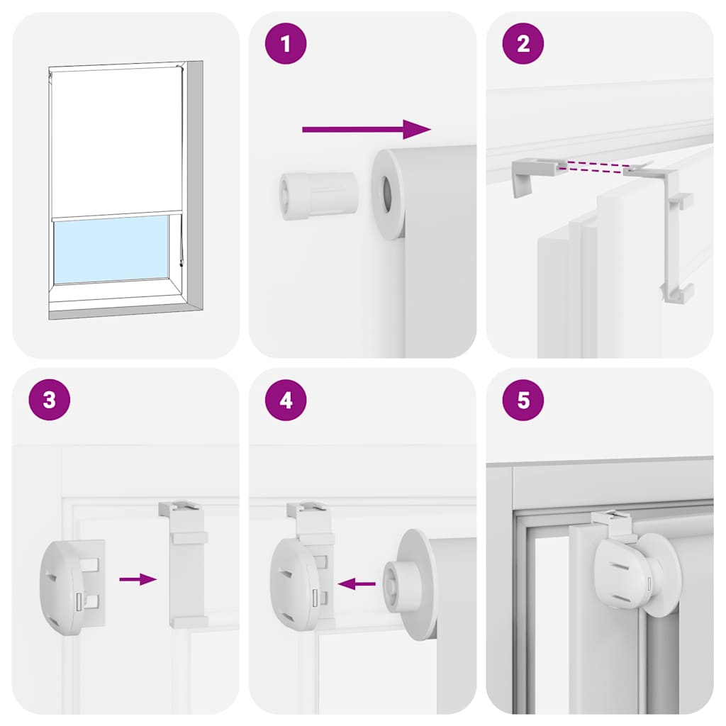Shower Roller Blind 80 x 240 cm Fabric Width 76 cm