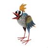 Bird Sculpture Garden Decoration Iron Art Figurine Colourful Decorative with Big Eyes 11x5x12.2inch