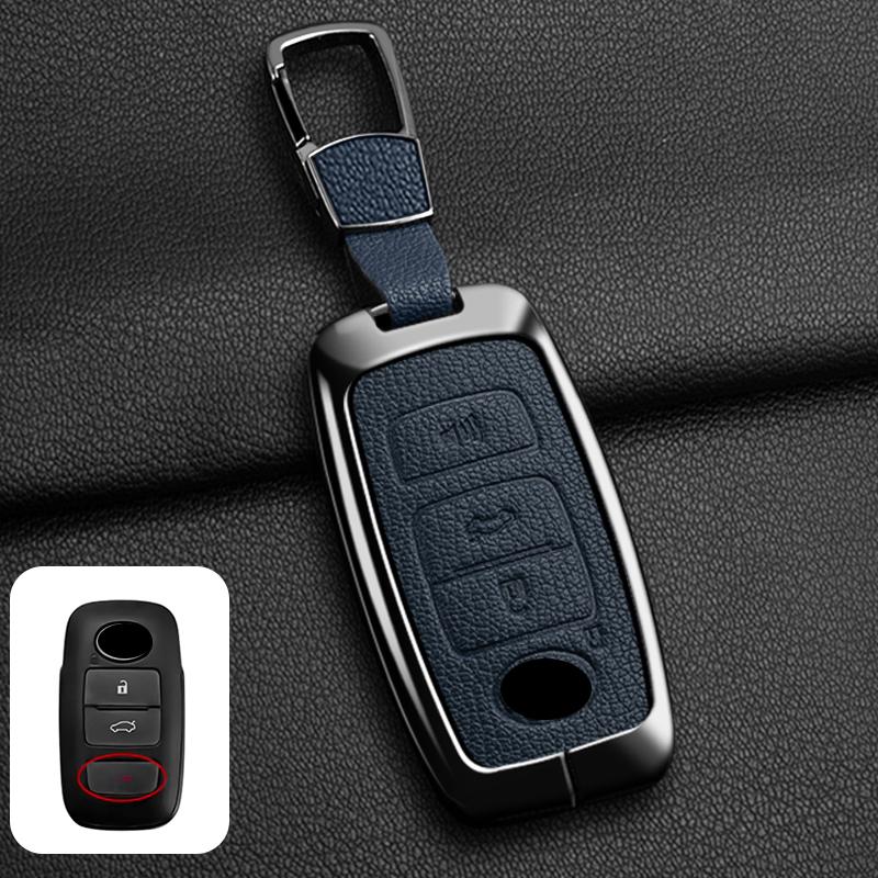 Zinc Alloy Leather for Toyota Yaris Ativ Raize Veloz Avanza Rush Perodua Daihatsu Malaysia Remote Key Case Cover Accessories