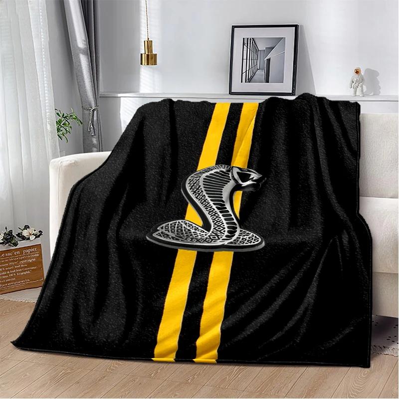3D Mustang Racing Car Sign GTR Soft Plush Blanket,Flannel Blanket Throw Blanket for Living Room Bedroom Bed Sofa Cover Gift