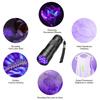 Портативный ручной водонепроницаемый УФ-фонарик Blacklight 395 нм, мини-фонарь-детектор для пятен мочи домашних животных, 3 батарейки AAA