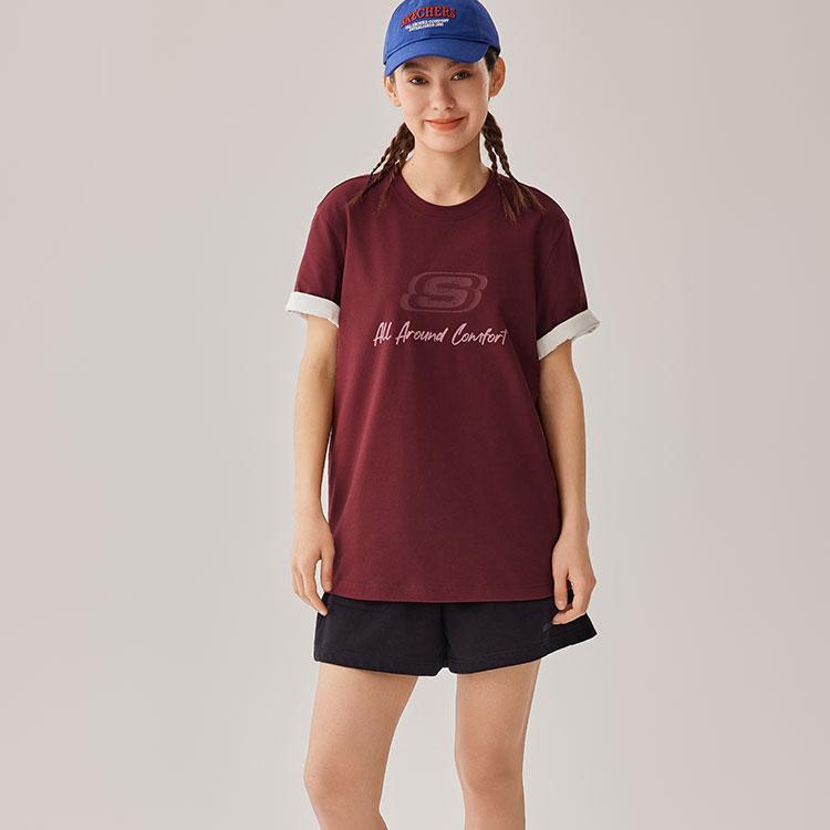 Skechers T Shirt Unisex Grape Red L225U129-003T