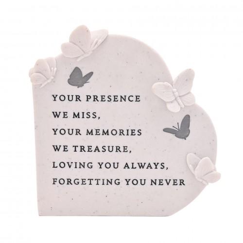 Thoughts of You Butterfly Graveside Standing Heart - Your Presence