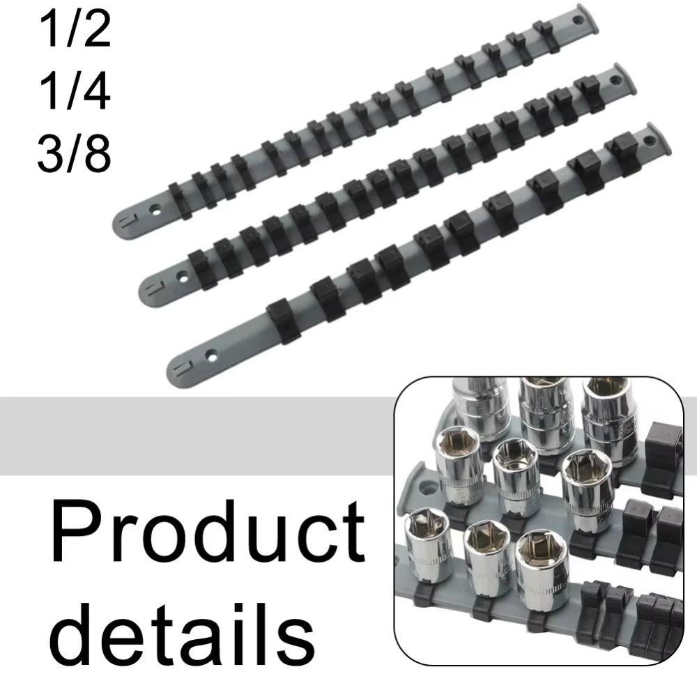 New 350mm Storage Rack 1/4in 3/8in 1/2in Plastic Organizer Tray Holder