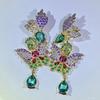 Европейские и N серьги Тяжелая промышленность Модные цветные длинные серьги Ретро циркониевые серьги-бабочки