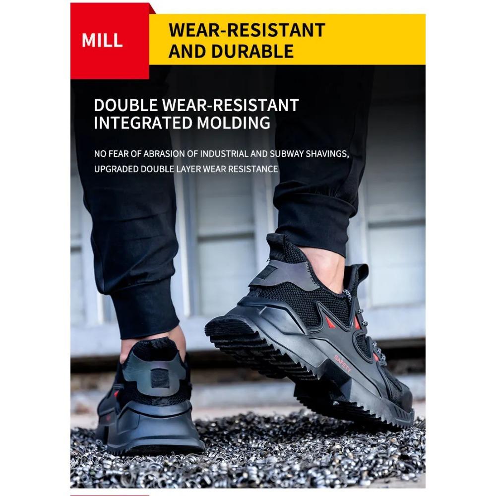 Summer Work Shoes Anti Puncture Breathable Safety Shoes Anti Slip Lightweight Work Shoes Steel Toe Sneakers Men Security Shoes
