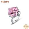 Tancise Classic 925 Sterling Silver  Zircon Ring Ladies Jewelry Wedding Promise Party Gift