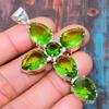 Cross Peridot Gemstone Handmade 925 Sterling Silver Jewelry Pendant For Memorial Day