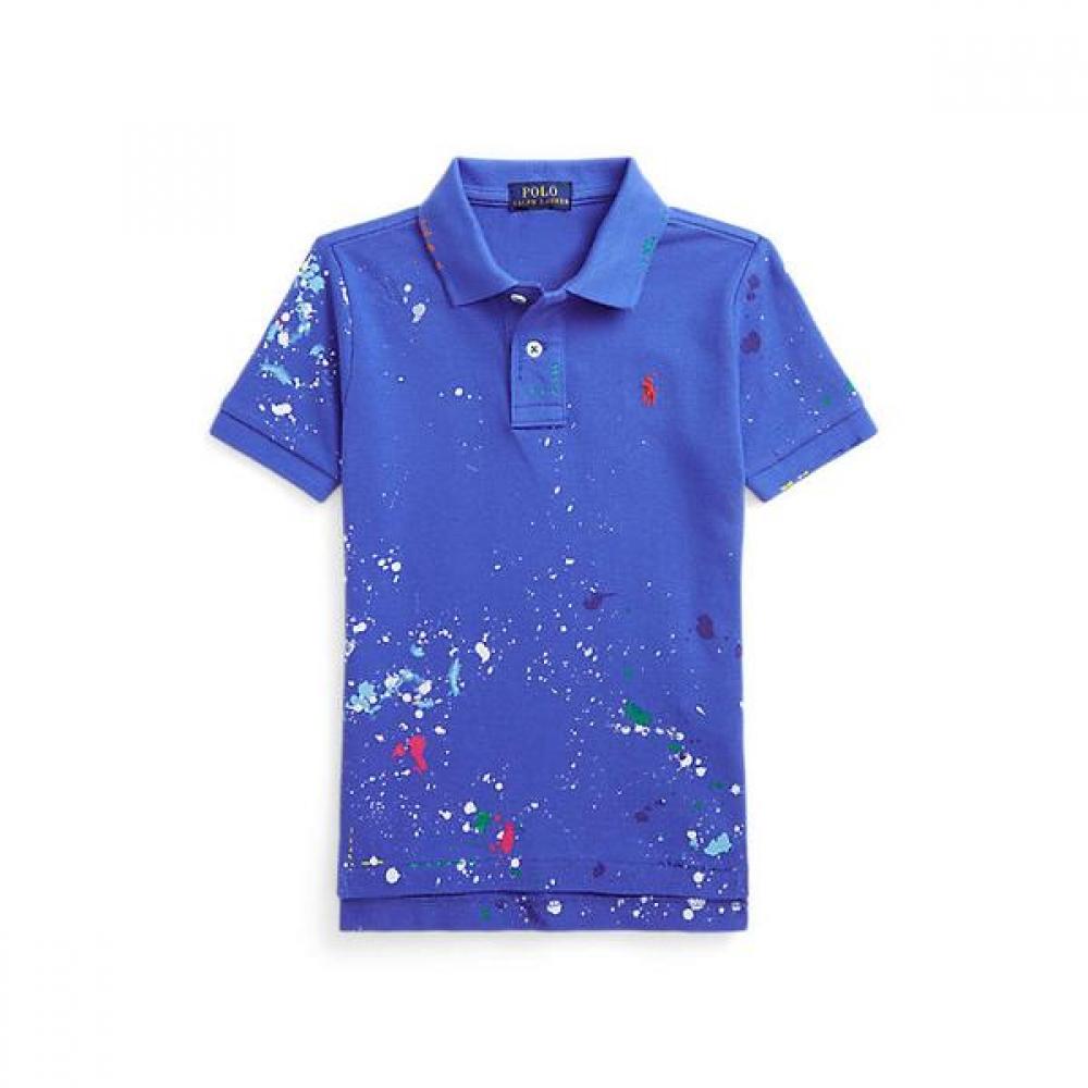 Polo Kids Paint Splatter Cotton Mesh Polo Shirt Cwpoknit8020674300
