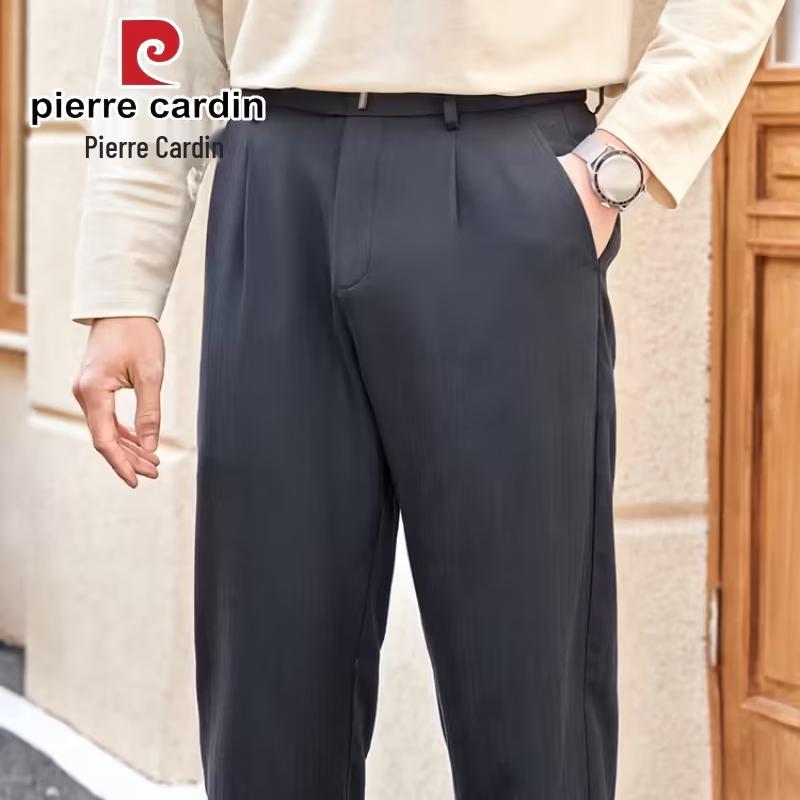 Pierre Cardin Мужские повседневные брюки прямого кроя из смеси лиоцелла и льна