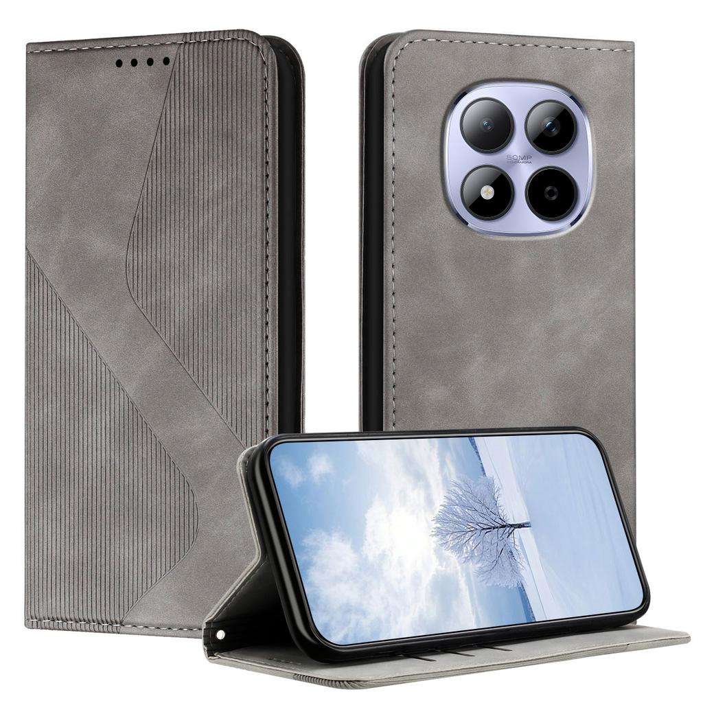 Для Xiaomi Redmi Note 15 Pro 5G (Глобальный) Чехол для телефона с покрытием Skin-touch, кожаный кошелек-кейс с подставкой