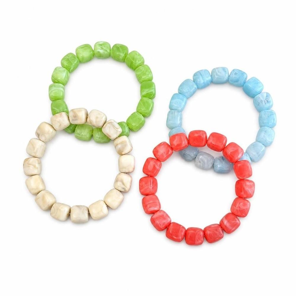 4Pcs Stackable Round Bangles Multicolor Cuff Bracelet Set New Beads Bracelet Set Jewelry
