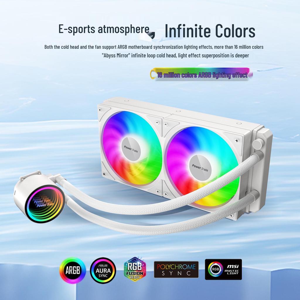 240 Водяной радиатор ARGB с интеллектуальным вентилятором с регулируемой скоростью и многоплатформенной совместимостью