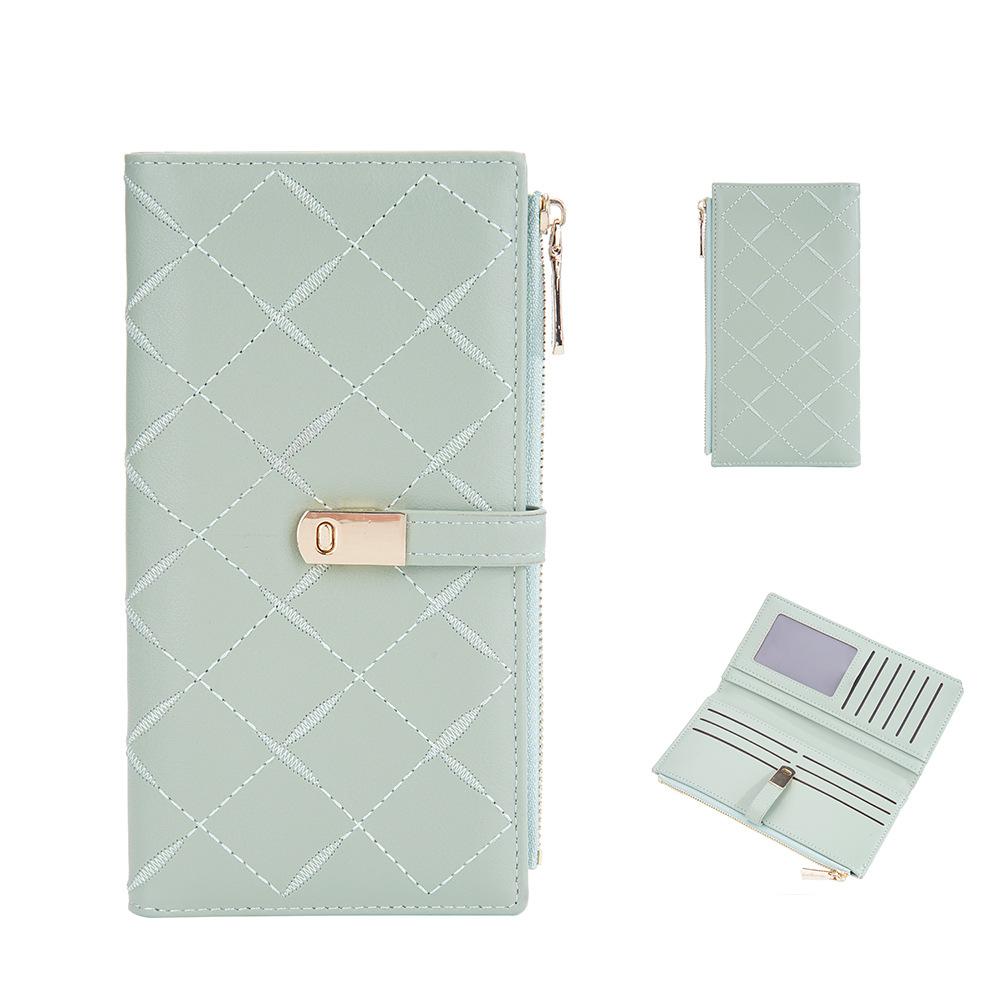 Women's Long Purse Hasp Closure Wallet Multi-card Slots Billfold Fashion Cell Phone Bag Zipper Coin Purse Card Holder Pu Leather Clutch Bag