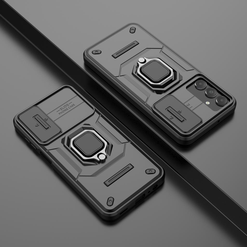 For Samsung Galaxy A15 4G/A15 5G Protective Case Slide Lens Cover PC+TPU Phone Shell