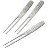 Yoshikawa Picks, Snack Tongs, Stainless Steel, 3-Piece Set, Made In Japan, Izakaya Goods, YJ3252, Silver, 9cm Long X 1cm Wide