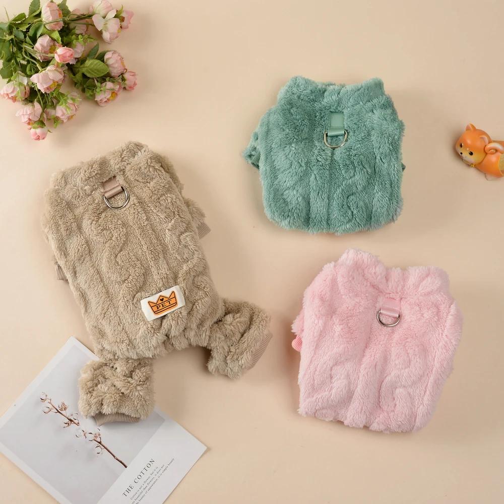 Pet Dog Jumpsuit for Small Medium Dogs Cats Winter Warm Fleece Dog Clothes Yorkshire Jacket Outfits French Bulldog Pug Clothing
