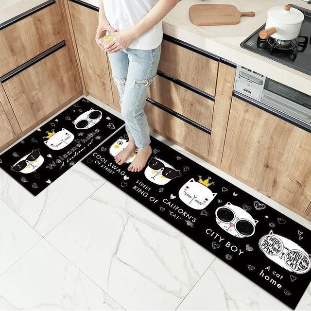 Кухонный коврик для пола, домашний входной коврик для ванной комнаты, противоскользящий моющийся коврик, ковер для прихожей, гостиная, спальня, коридор, длинный ковер