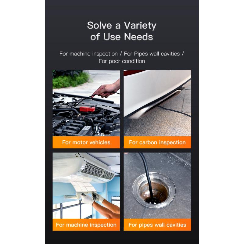 Промышленная эндоскопическая камера, 4,3-дюймовый IPS-экран, IP67, водонепроницаемый HD1080P, объектив 8 мм, камера для проверки канализации, бороскоп для автомобиля