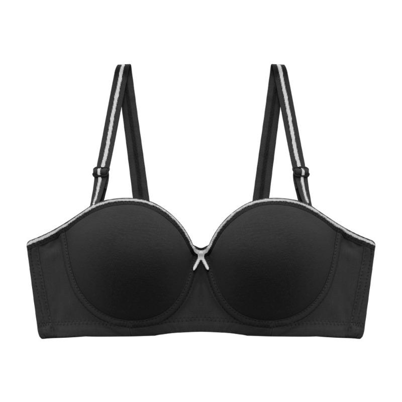 Хлопковый глянцевый тонкий бюстгальтер со сборками со стальным кольцом Нижнее белье Бюстгальтер