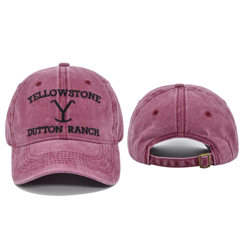 Retro Embroidered Washed Cotton Baseball Cap Adjustable Breathable Sun Hat
