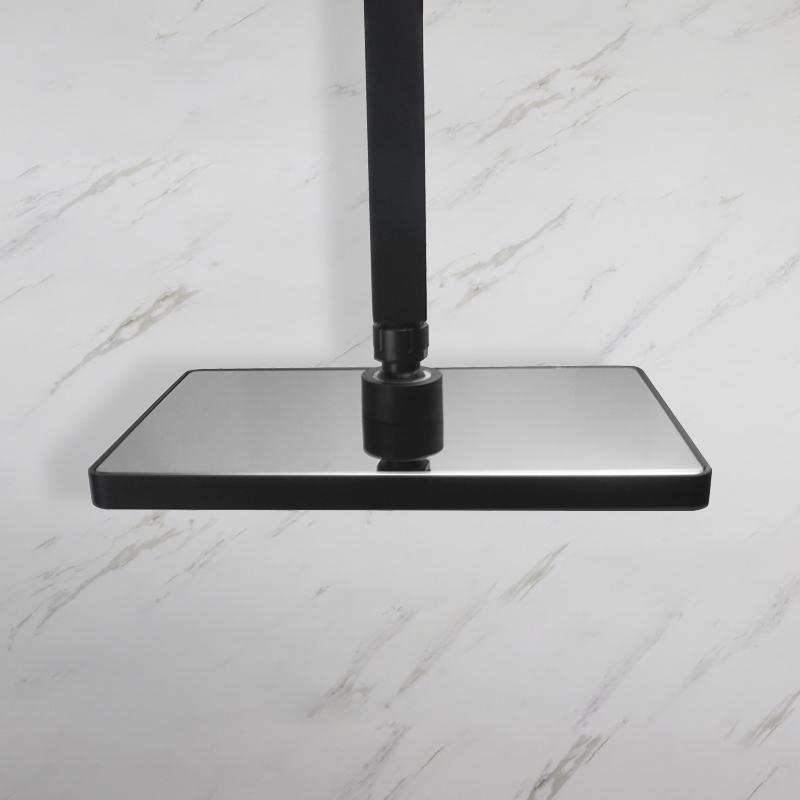 8/10/12 Inch Rainfall Shower Head Round Square ABS Rain Shower Head Pressurized Big Overhead Shower Black Chrome Gold Grey