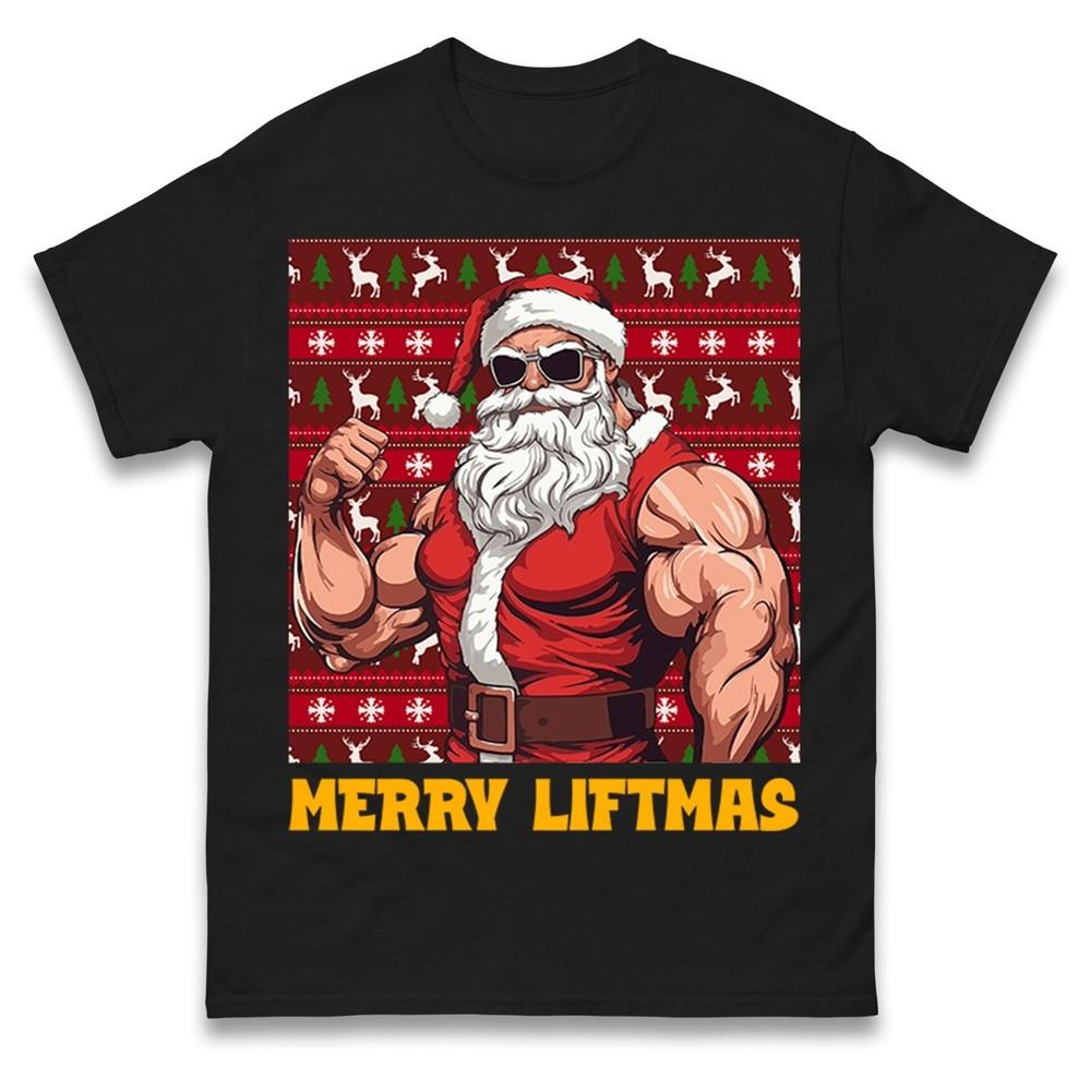 Merry Liftmas Funny Gym Santa TShirtBodybuilder Christmas Tee Fitness Lover