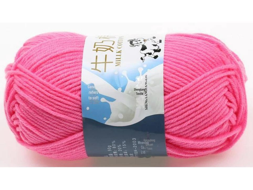 Комплект из 5 нитей детской шерстяной шапки и шарфа из молочной хлопковой пряжи средней толщины, ручная работа