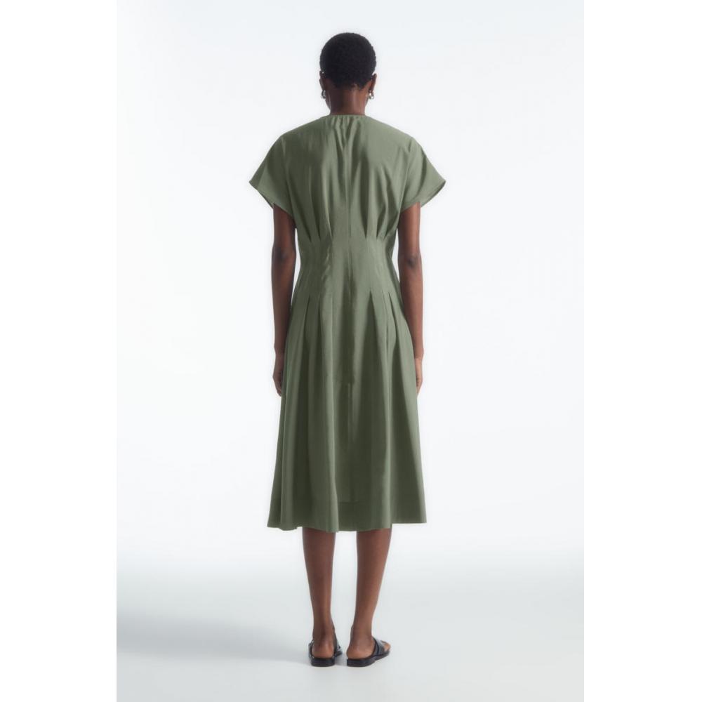COS Платье миди в японском стиле с плиссировкой на талии