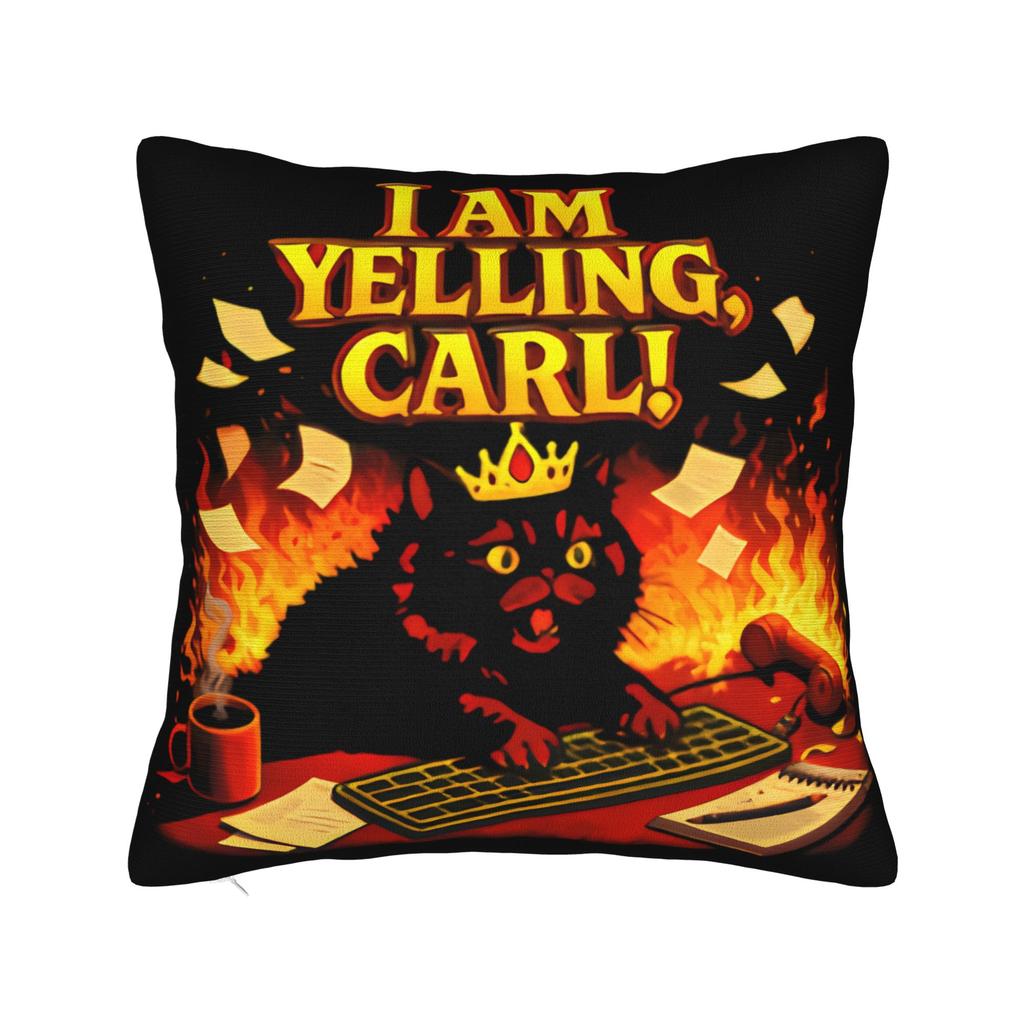 Pillow Case I Am Yelling Carl Donut Cat Meme Square Pillow Cover For Sofa Couch Bed Living Room Kawaii Pillowcases