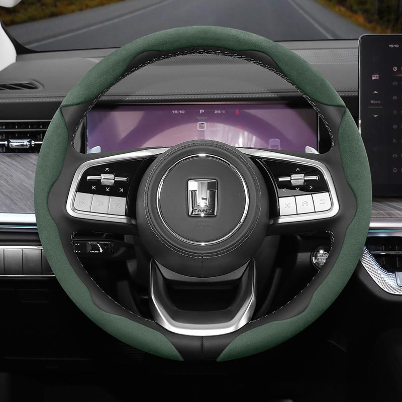 Anti-slip buckle segmented suede steering wheel cover suitable for tank 300 400 500 700 800 Hi4T Hi4Z auto accessories