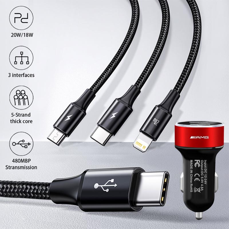 Автомобильное зарядное устройство с 2 USB-портами, быстрой зарядкой и цифровым дисплеем, автомобильные аксессуары для Mercedes-Benz AMG W166 W212 W204 C E ML GL GLK Class X166 X204