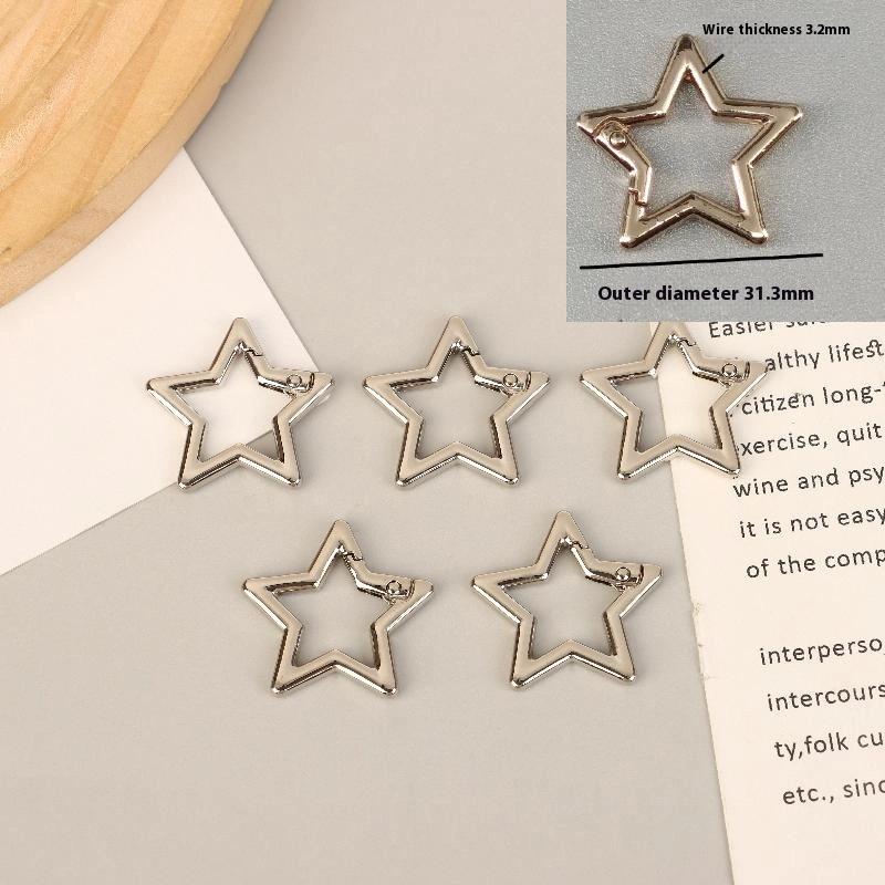 5 шт. Пружинное кольцо в форме звезды, утки, цветка, с открытой пряжкой-карабином для кожаной сумки, сумочки, ремня, соединитель